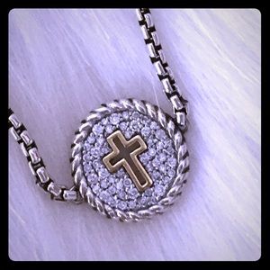 David Yurman Diamond Cable Cross Bracelet